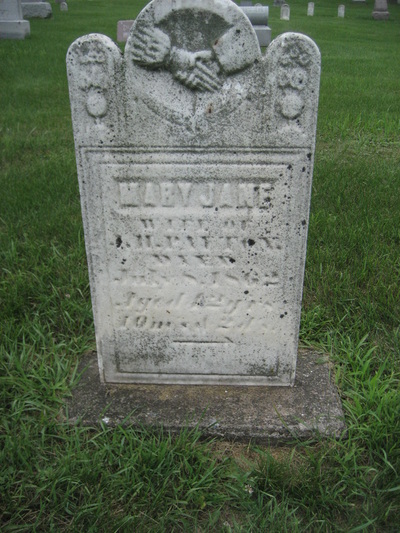 1862 7 8 payton mary jane grave woodhull cemetery clover twp woodhull illinois