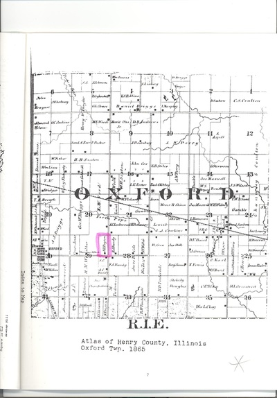 1865 henry county illinois atlas showing jh payton holdings