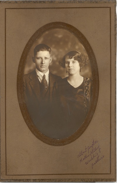 1921 11 18 jacob albert b 1904 and hellen kelley payton wedding photo iola kansas