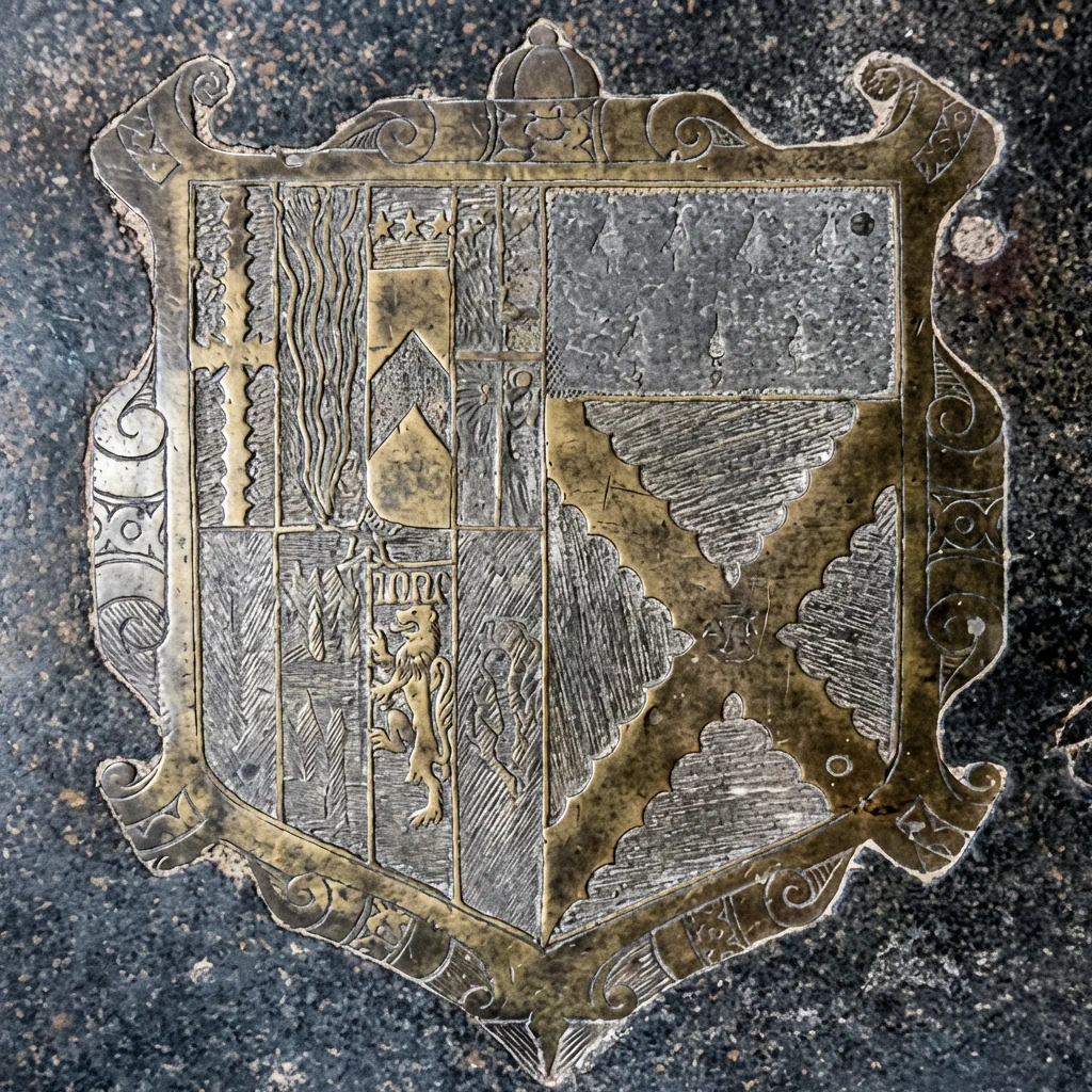 Coats of arms of different families inside St Andrew Church Isleham Cambs England taken by Sheila Anastas