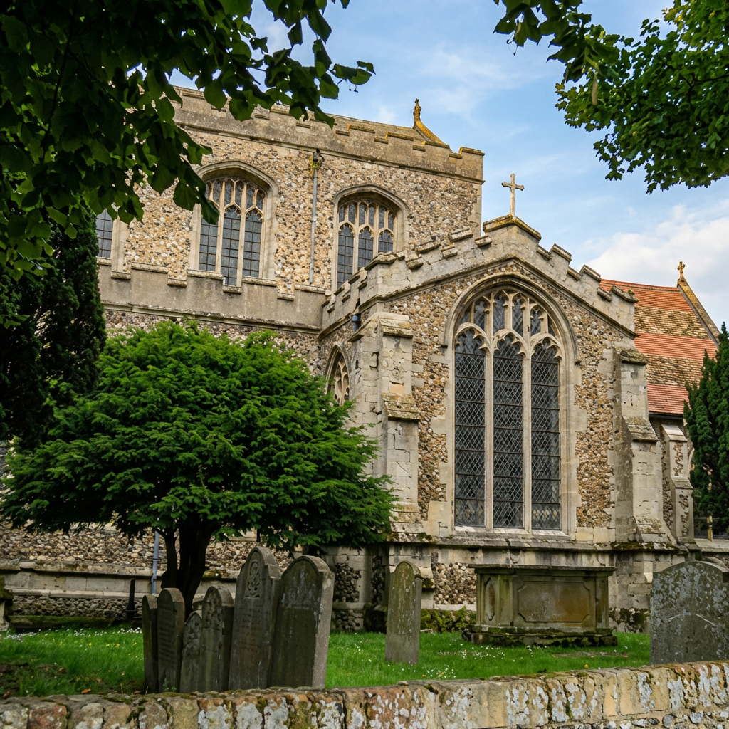 Outside 1 view of St Andrews church 1331 Isleham cambridgeshire england