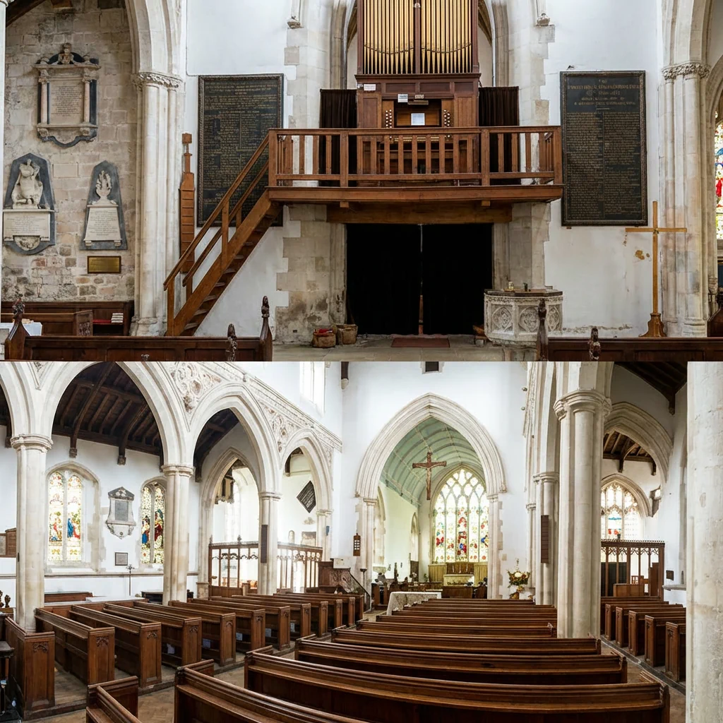 Split vien inside of St Andrew Church Isleham Cambs England taken by Sheila Anastas