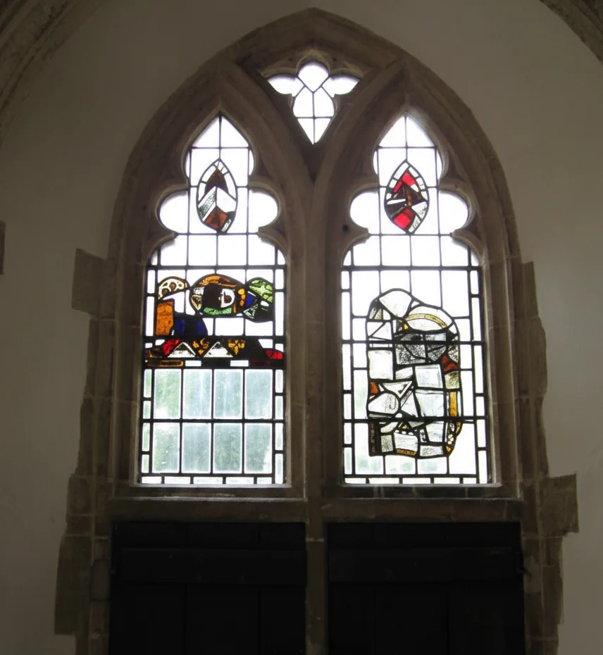 Stain Glass window in St Andrews church 1331 Isleham cambridgeshire england