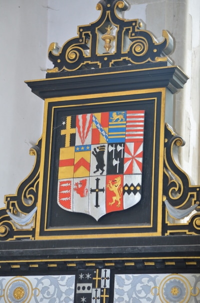 A line combined crest st andrew church isleham cambs england