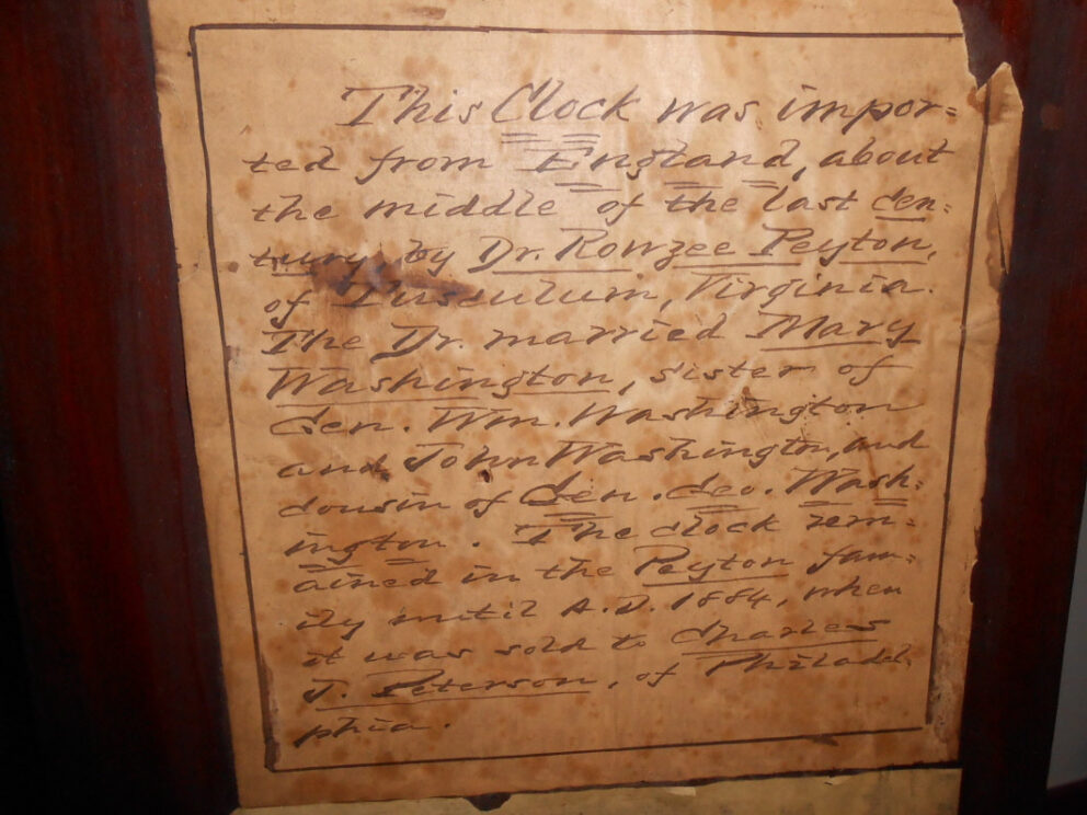 Note inside grandfather clock image pjpeg